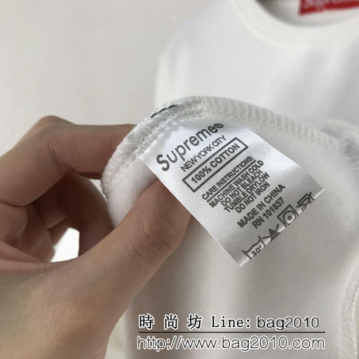 SUPREME 18秋冬新款 純棉加絨 白色衛衣 男女同款 ydi1758